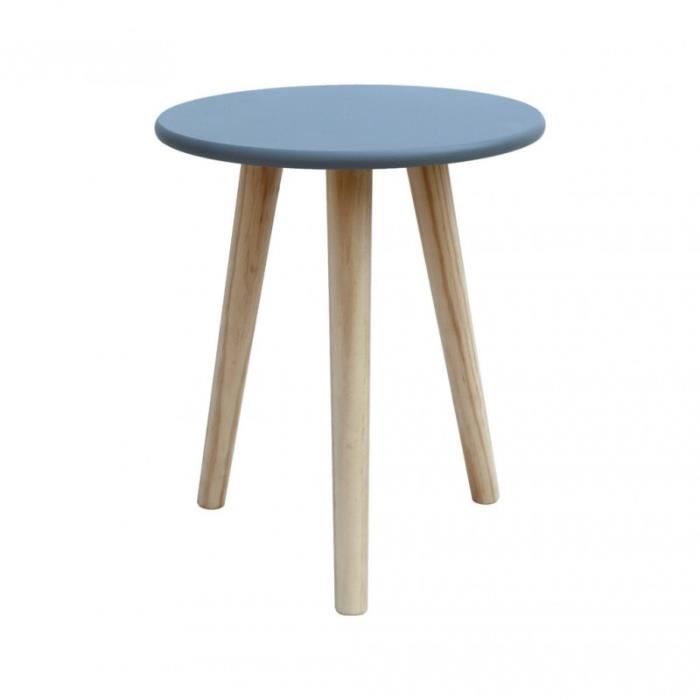 table basse - mobili rebecca - gris bois - paulownia mdf - rond - aspect bois - contemporain