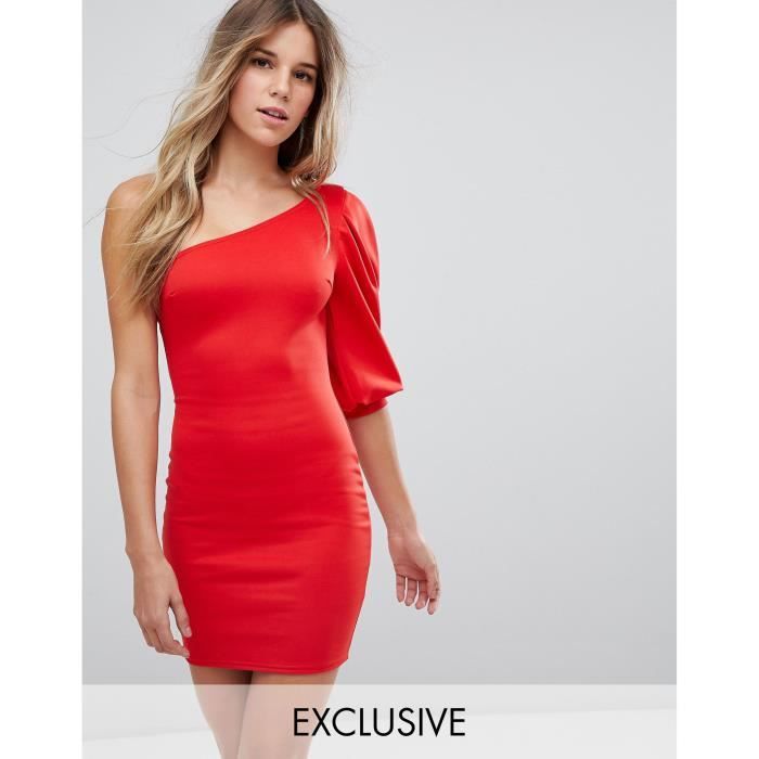 robe rouge asymétrique