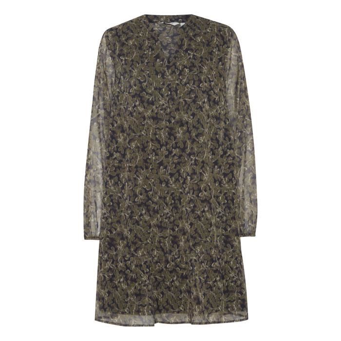 Robe À Col Rond Et Imprimé Floral