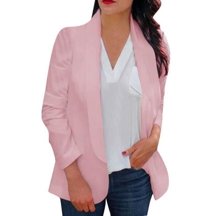 Blazer Femme Croisé Style Britannique - Manches Longues, Décontracté, Multicolore - Taille Regular