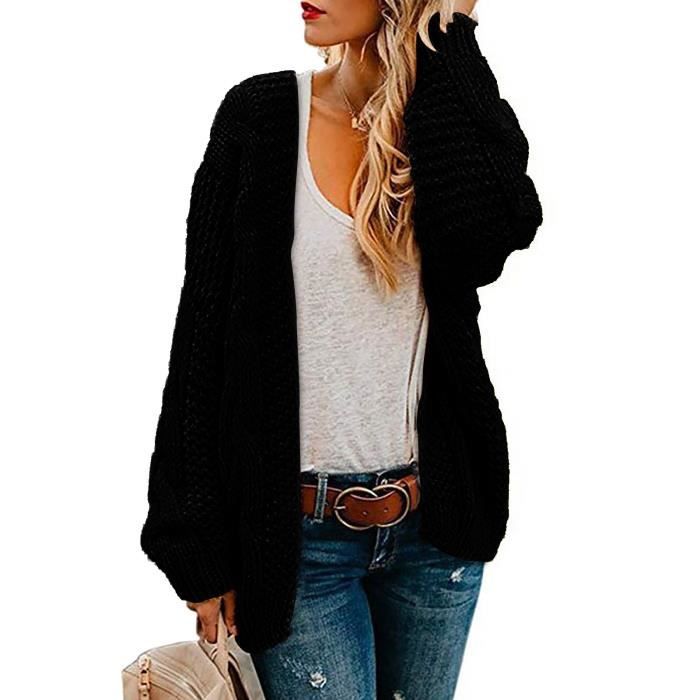 Gilet noir maille femme best sale