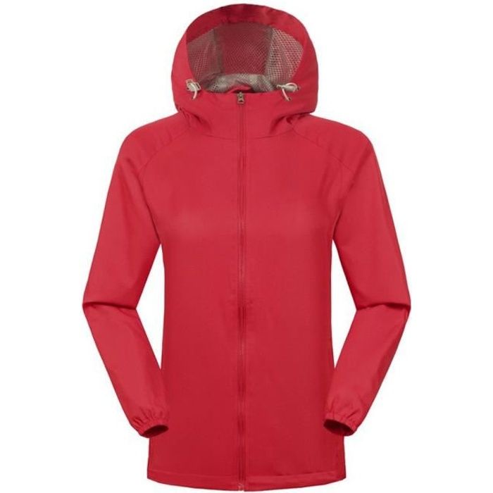 Veste Eddie Bauer Imperméable Femme – Taille S, Rouge, Capuche, Légère Et Coupe-vent