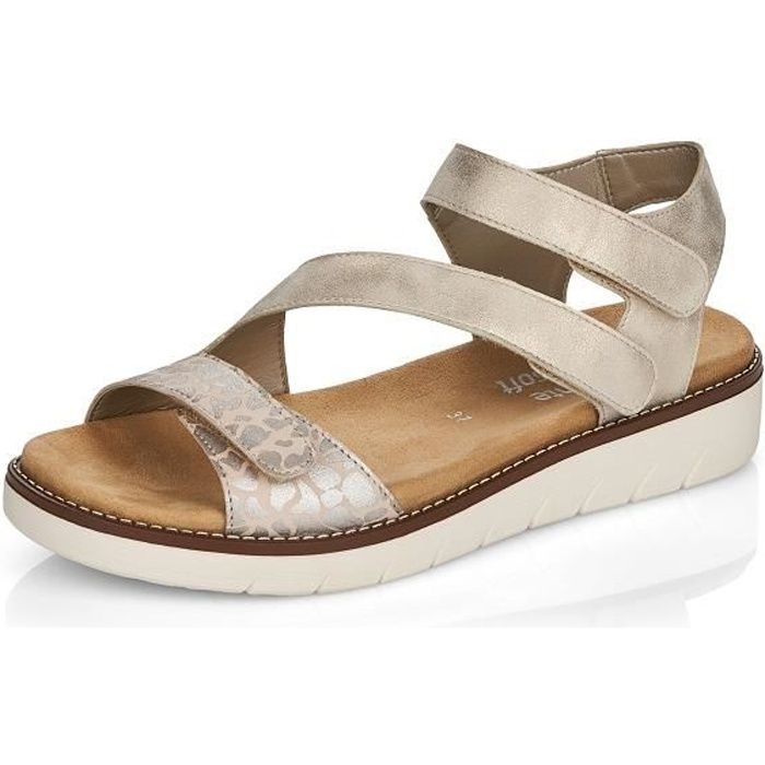 Sandales Femme REMONTE D2050 Talon Large Beige Beige