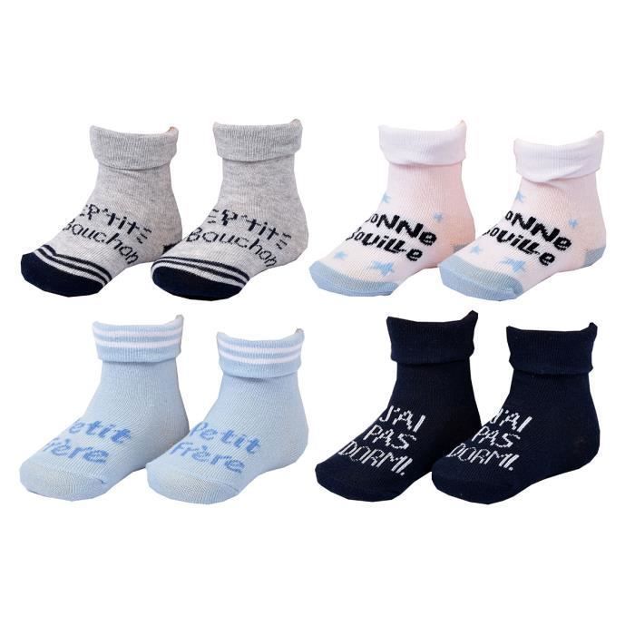 Chaussettes bébé naissance humour Confort et qualité Pack de 4 Paires  HUMOUR Garçon Pack de 4 paires humour garçon - Cdiscount Prêt-à-Porter