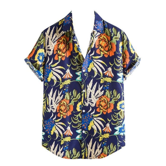 Homme Chemise a Manches Courtes Hauts a Revers Chemise de Plage Vacances Floral Chemise Fantaisie Imprime Geometrie Tee CS42 Cs42 Cdiscount Pret a Porter