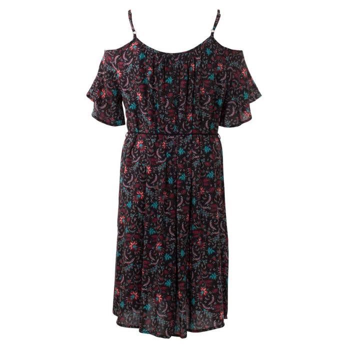 Robe fleurie d'?�t?� Coline Noir - Cdiscount Pr??t-?�-Porter