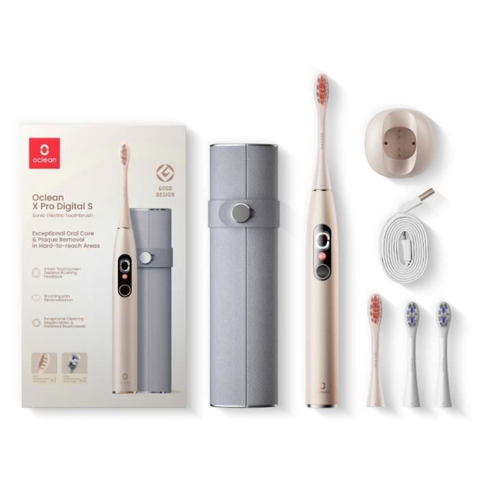 OCLEAN X PRO DIGITAL BROSSE À DENTS ÉLECTRIQUE, 3 MODES, 4 TÊTES DE BR