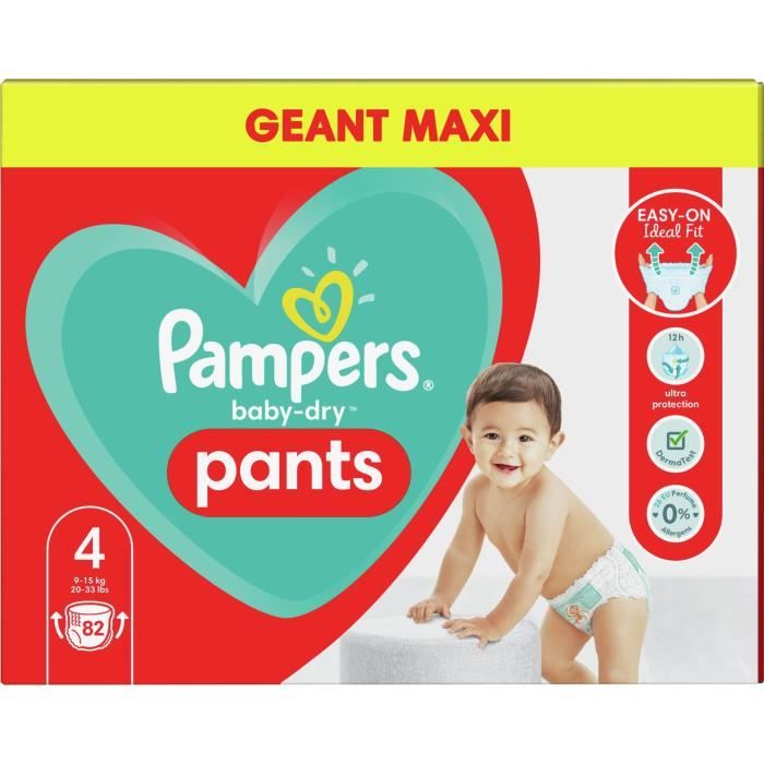 Pampers Baby-Dry Pants Couches-Culottes Taille 4, 82 Culottes - Cdiscount  Puériculture & Eveil bébé