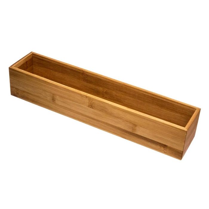 Organiseur Coulissant En Bambou - Tiroir Rangement 17,5 Cm - Pour Cuisine, Salle De Bain, Bureau - Style Naturel