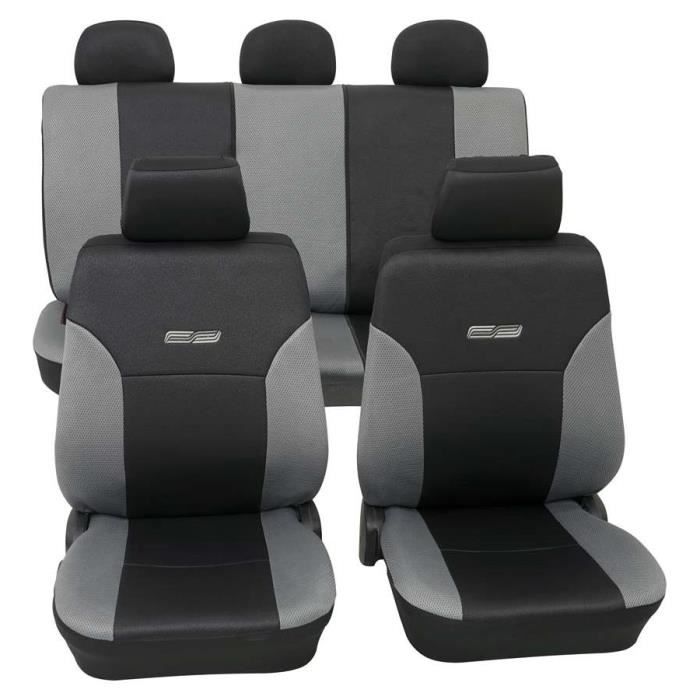 Housses De Siege Auto Grises Et Noires Lavables Pour Audi A3 Cabrio 08 13 Cdiscount Auto