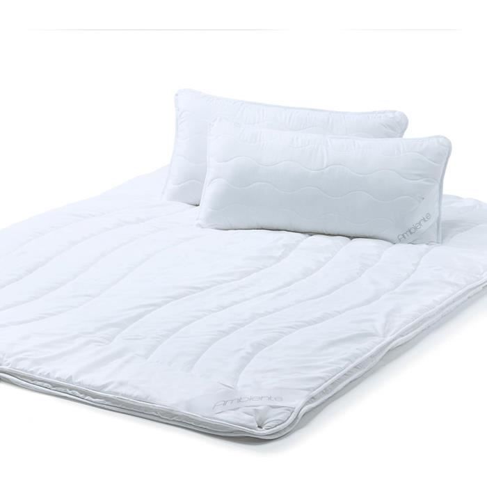 YASMENG Couette D'Été En Satin 220x240 Cm Gris - Légère 200g/m², Soyeuse Et Douce, Luxe Raffiné Avec 2 Taies D'Oreiller 80x80 Cm