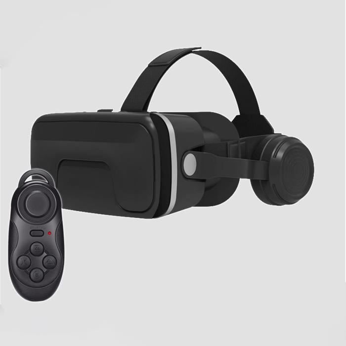 Lunettes VR Casque De Réalité Virtuelle Avec Télécommande Pour Films VR 3D & Jeux VR Réglable Pupille Anti Bluelight Eye Care System Lunettes VR Pour Smartphones Android & IOS (Noir) (B