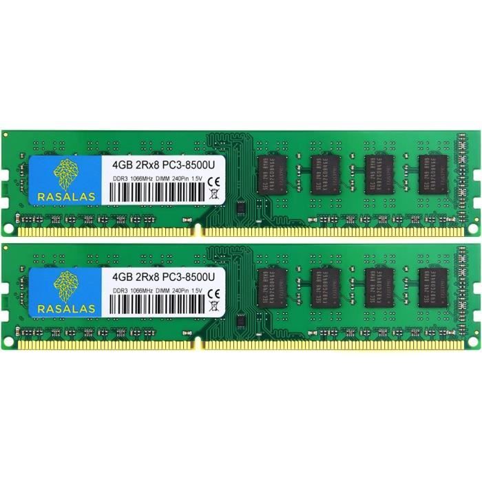 8Gb Ddr3 Kit(2X4Gb)Pc3-8500 Ddr3 1066 Mhz Udimm 2Rx8 Cl7 240-Pin 1.5V