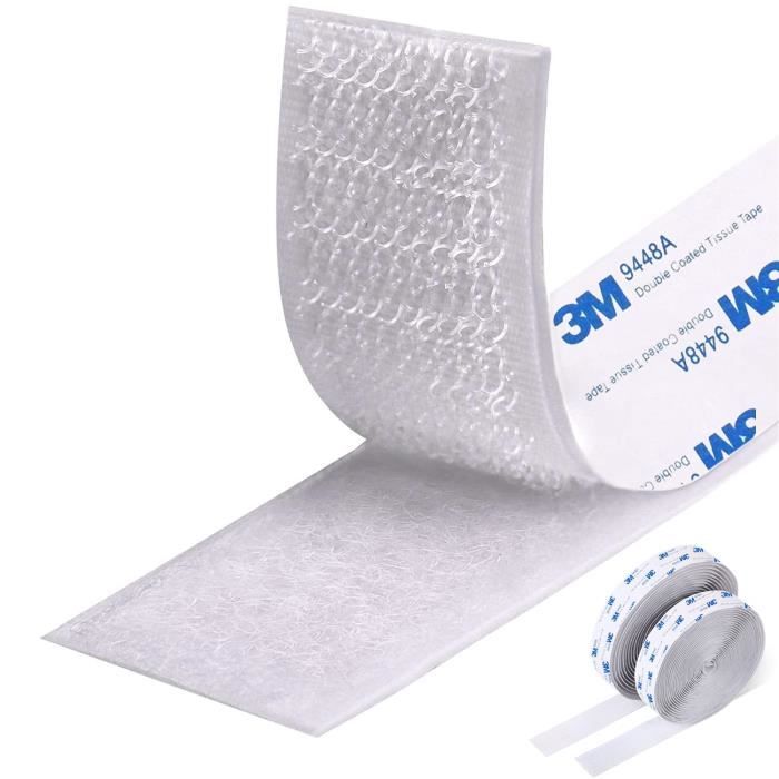 Ruban Agrippant Scratch double face Adhésif 20mm Blanc au mètre de Le Basique, 1,60