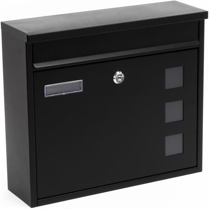 Boîte Aux Lettres Murale Extérieure Grande Taille – Acier, Verrouillable, Avec 2 Clés – Idéale Pour Maison Ou Entreprise