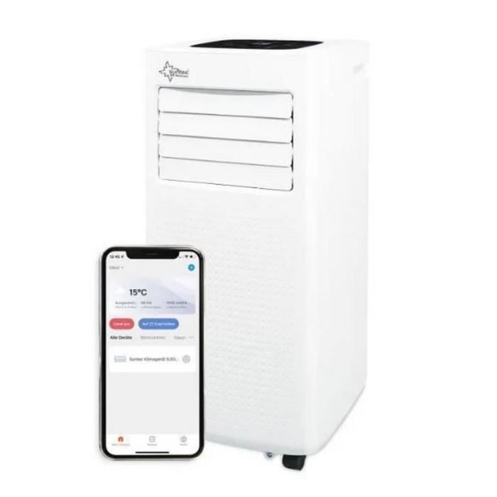 Climatiseur mobile connecté blanc laqué design 3en1 Puissant 9000BTU jusqu