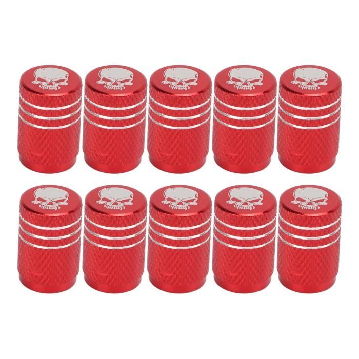 8 Bouchons De Valve De Pneu En Aluminium Avec Joint - Pour Voiture, SUV, Vélo, Moto, Camion (Noir)