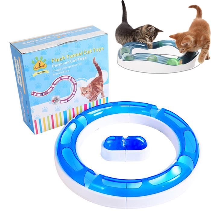 Comparer les prix de Circuit de Jeu Aire de Jeux Kit Jouet Circuit de Vitesse Roller avec Balles Lumineuse pour Chat Intérieur Extérieur Activité Cadeau