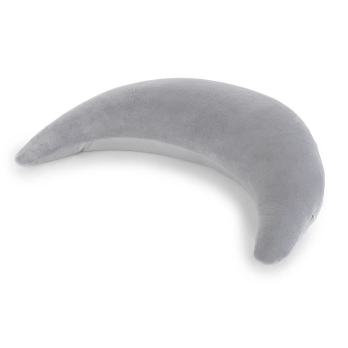 THERALINE Coussin dallaitement La Lune peluche 140x27cm gris clair