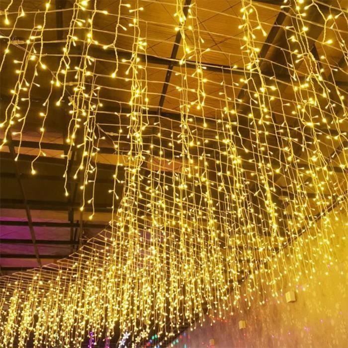 CGN Guirlande Lumineuse Rideau 10M 400 LED Noël Extérieur - 8 Modes Télécommande IP65