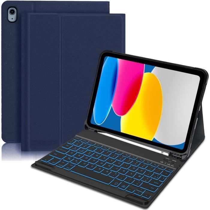 Tisoutec Coque Clavier pour iPad 10Ème Génération 2022 10,9", AZERTY