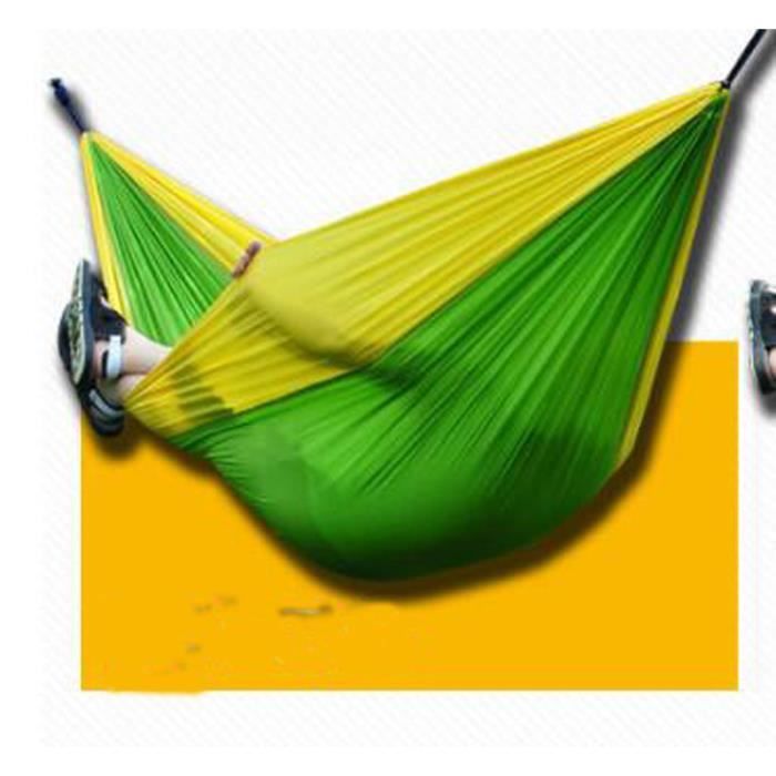 Hamac Double en Tissu de Parachute pour Camping et Jardin - Vert