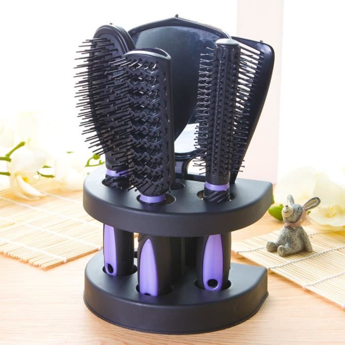 Lot de 5 peignes à cheveux avec miroir et support