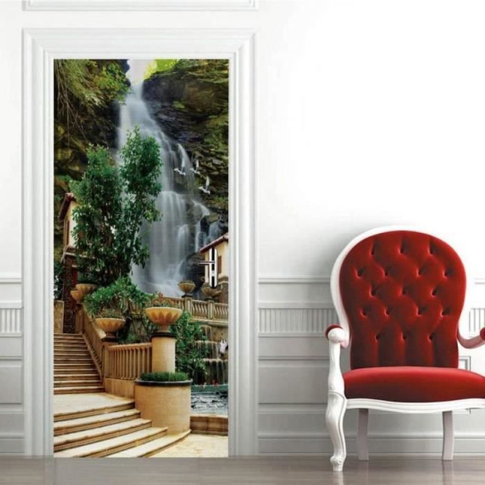 Papier Peint Porte Allée D'Angle D'Escalier Trompe l'oeil Mural Maison Décoration Coucher Murale 88x200cm