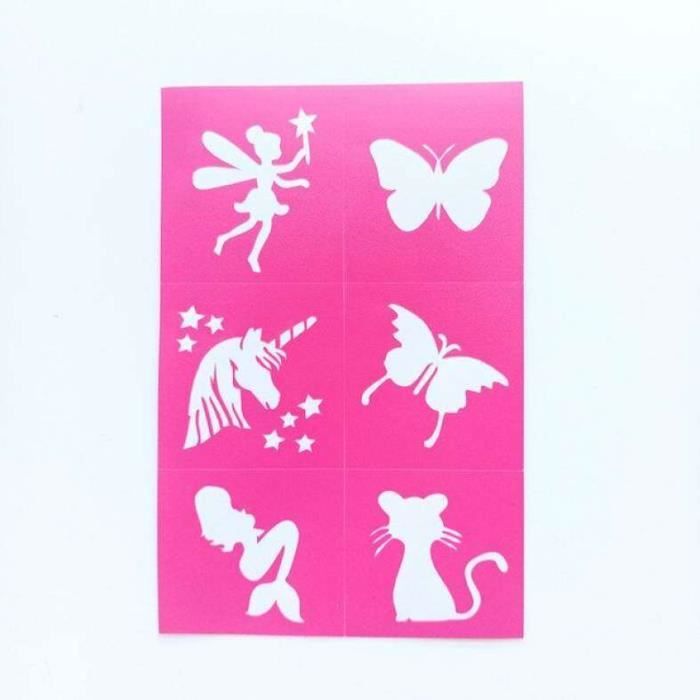 Pack De 50 Mini Pochoirs Mixtes Pour Tatouages Pailletés - Idéal Pour Enfants Et Ados - Modèles Variés Et Faciles à Utiliser