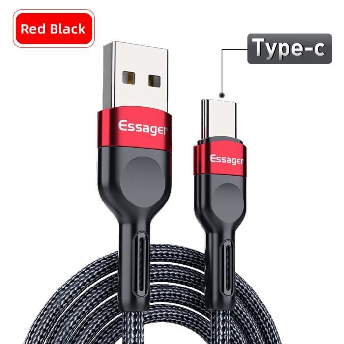 Câble USB-C / Micro USB 3A - Nylon Tressé Robuste - Recharge Rapide - Marque USLION - Neuf