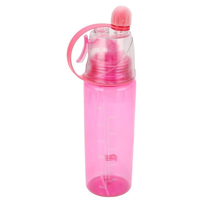 Gourde - Bouteille isothermeBouteille deau de sport en plastique avec pailletasse dété fraîcheShaker - Type Couleur rose