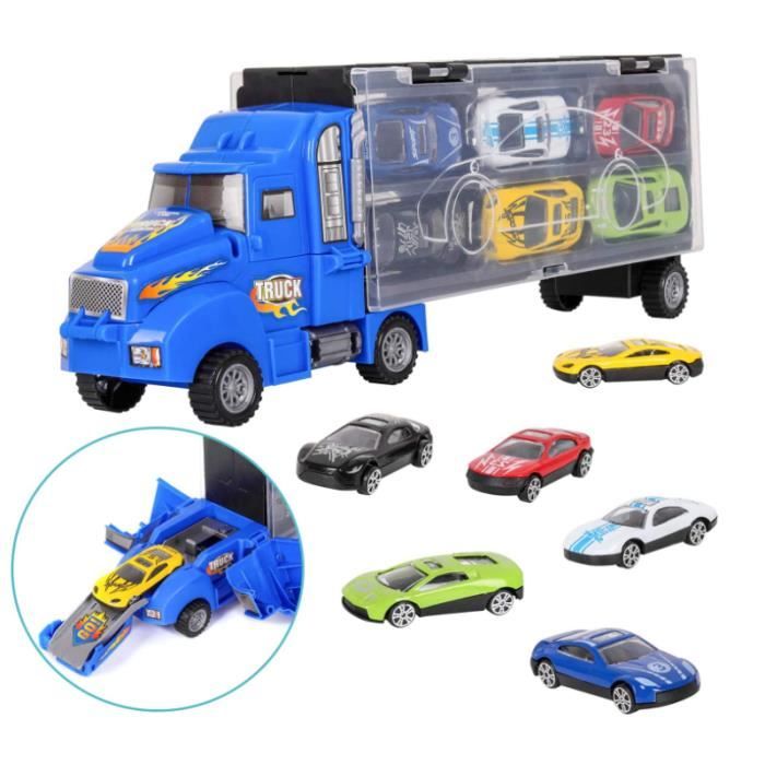 ZERONE Camion Transporteur avec 6 Voitures en Alliage Repliable et