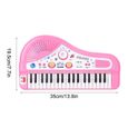 37 Instrument de piano électrique à clavier avec jouet éducatif pour enfants (rose)-1