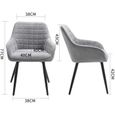 Sigtua Chaise de salle à manger, fauteuil lounge, tissu confortable et respirant, accoudoir dossier, style simple - Gris-1
