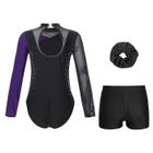 Aislor Justaucorps Gymnastique Patinage Fille - Maillot Paillettes Sans Manches
