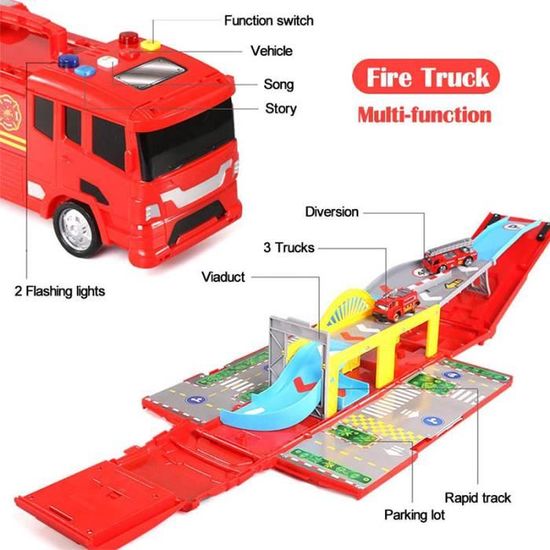 Ensemble de jeu de garage de stationnement pour enfants avec 6 camions de  pompiers, rampe, panneaux de signalisation pour enfants - Cdiscount Jeux -  Jouets