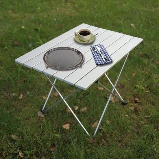 Table Pliante extérieure Table de Camping Portable avec Plateau en  Aluminium et Sac de Rangement, Petite Table d'appoint Pliab[730]