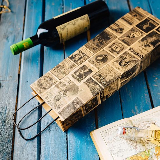 Sac papier pour bouteille de vin cheap