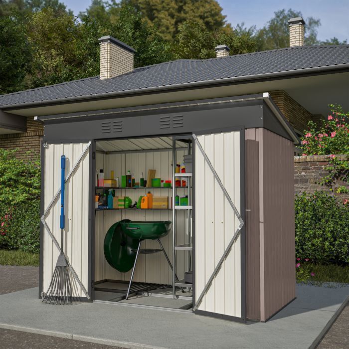 Abri De Jardin En Métal Abri á Outils 190x121x180cm Anthracite