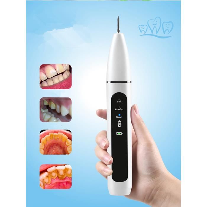Détartreur Dentaire Ultrasonique 5 Modes - Anti-tartre, Blanchissant, Rechargeable USB