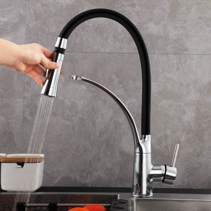 Faucet robinet mitigeur cuisine avec bec flexible rotatif;ROBINET