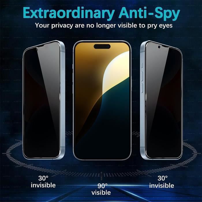 Protection intégrale en verre trempé pour iPhone 16 Pro Max