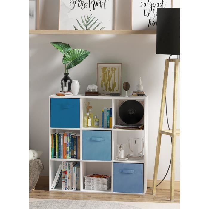 Compo Tiroir De Rangement Tissu 27 X 27 X 28 Cm Bleu Achat