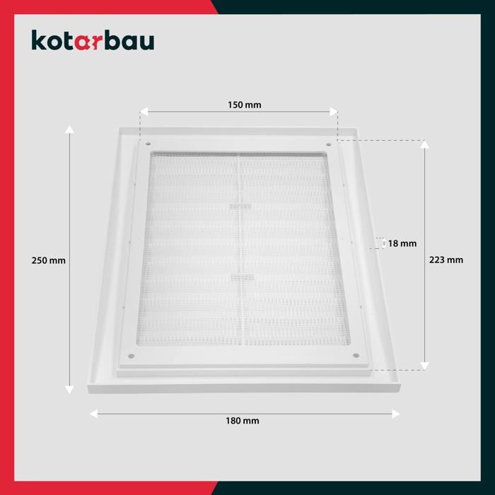 Grille D'aération Métal Avec Moustiquaire - 165x165 Mm, Blanc, Pour Ventilation Intérieur/extérieur