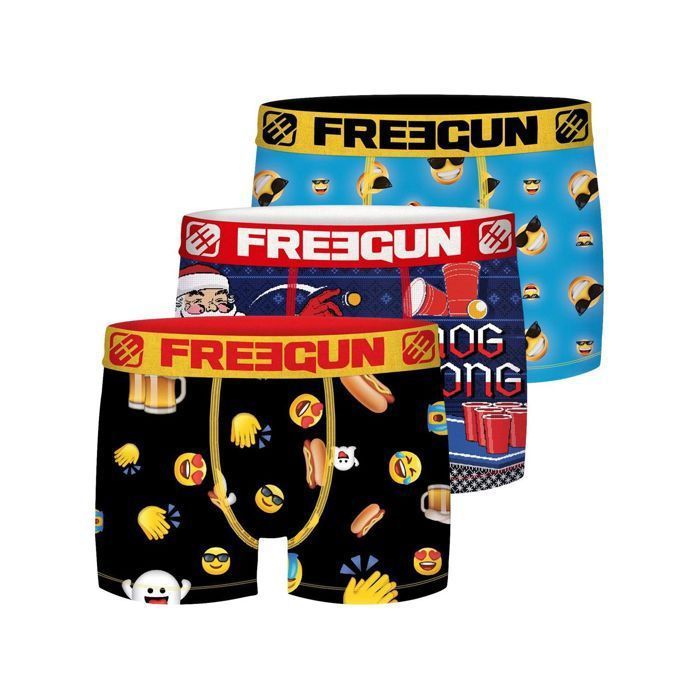 Boxers homme FREEGUN Lot de 3 Imprime Microfibre Multicolore Multicolore Cdiscount Pret a Porter