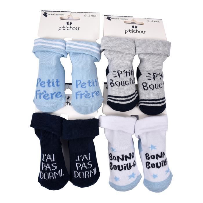 Chaussettes bébé naissance humour Confort et qualité Pack de 4 Paires  HUMOUR Garçon Pack de 4 paires humour garçon - Cdiscount Prêt-à-Porter