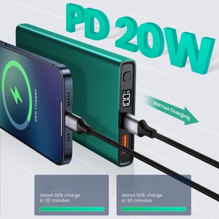 Power Bank PAIDASHU 27000mAh Charge Rapide - Batterie Externe USB-C 3A