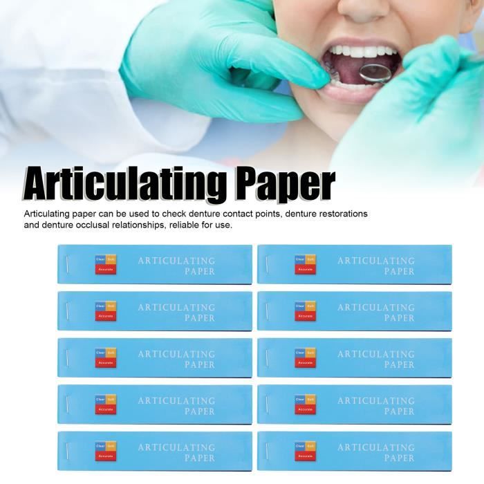 Papier articulé, Papier articulé Bite 10 Copies Bleu Mince Danger pour  Laboratoire Dentaire : : Hygiène et Santé