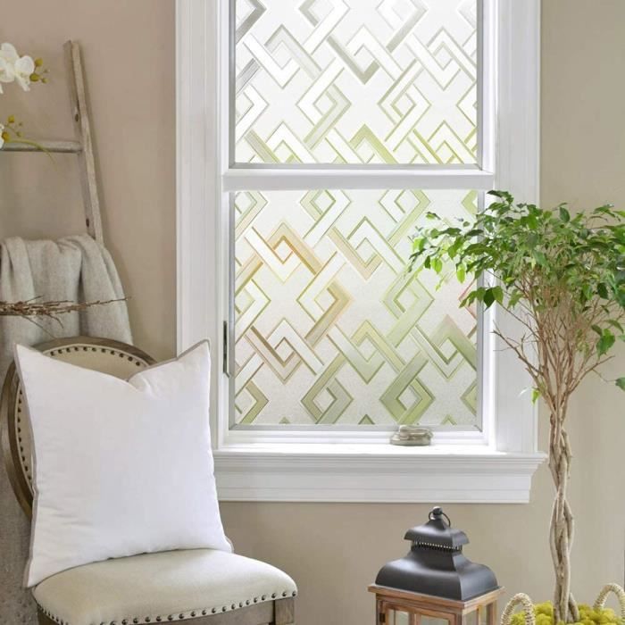 Film Fenêtre Anti Regard 3D Mosaïque Pailleté - Intimité + Anti UV - 44.5×200 Cm Électrostatique