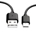 Cable USB-C pour Huawei Y8P - P SMART 2021 - P SMART S - P SMART Z - Cable chargeur Type USB-C Noir 1 Mètre Phonillico®-2